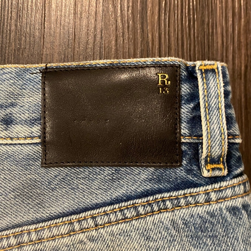 R13 Washed Blue Boyfriend Jeans. NWT - Picture 8 of 13